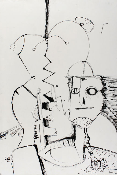 Black and white drawing, Untitled, 2005