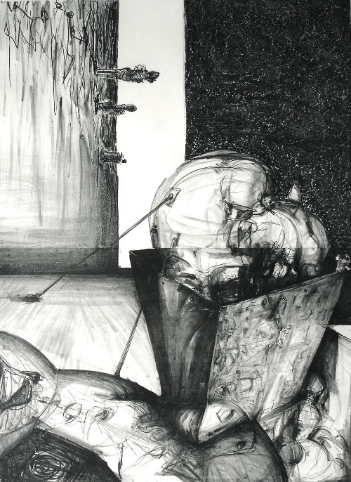 Black and white lithography, Untitled, 2005