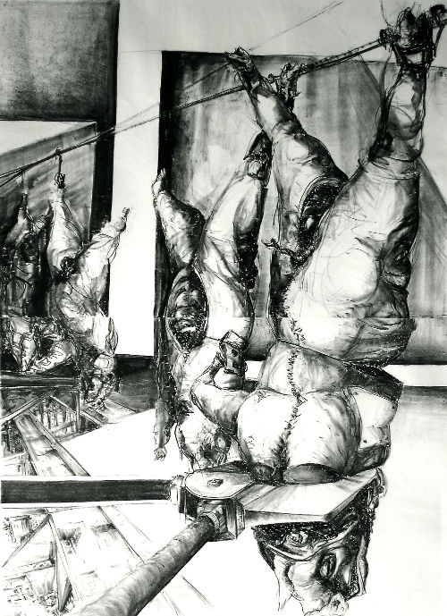 Black and white lithography, Fleischhaus, 2005