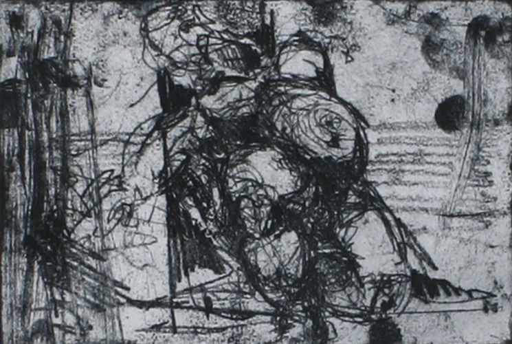 Black and white etching, Untitled, 2003