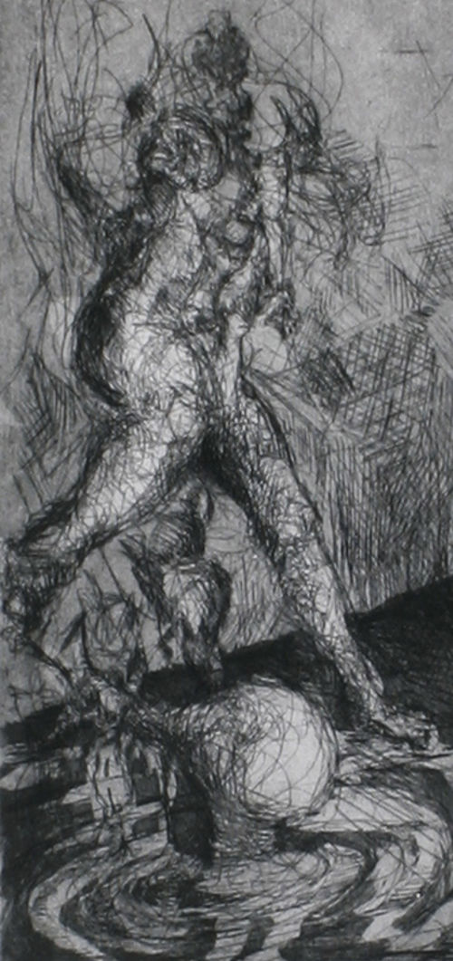 Black and white etching, Untitled, 2003
