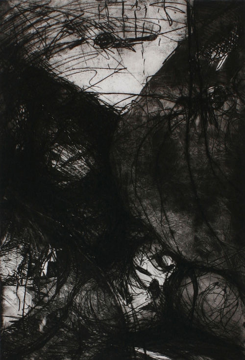 Black and white etching, Untitled, 2004